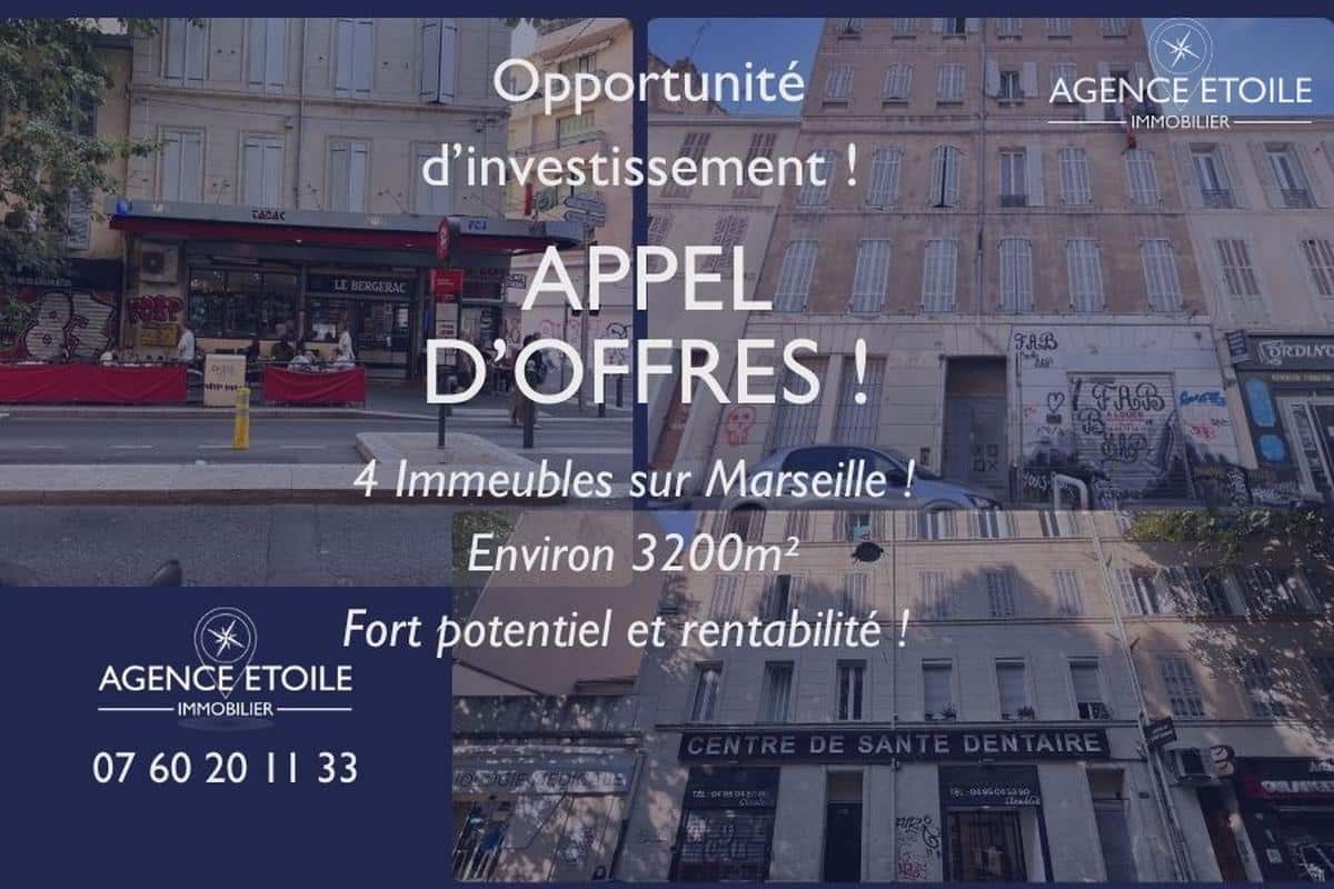 Marseille call for tenders 4 buildings 3200m2
