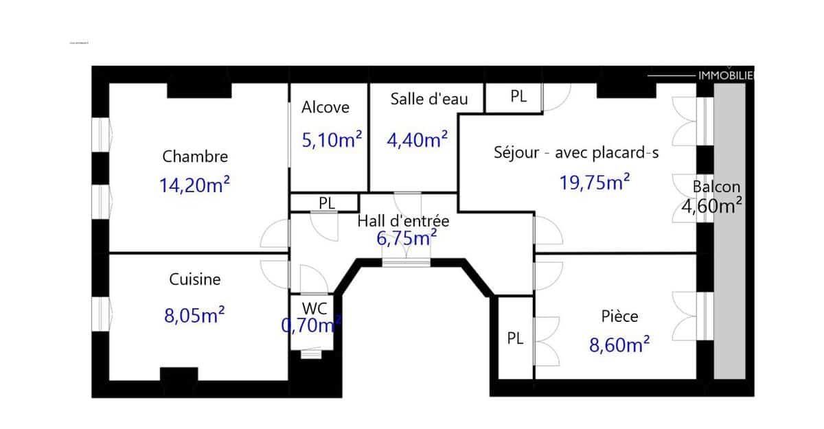 À VENDRE – T3 À RÉNOVER AVEC BEAU POTENTIEL – 13001 MARSEILL