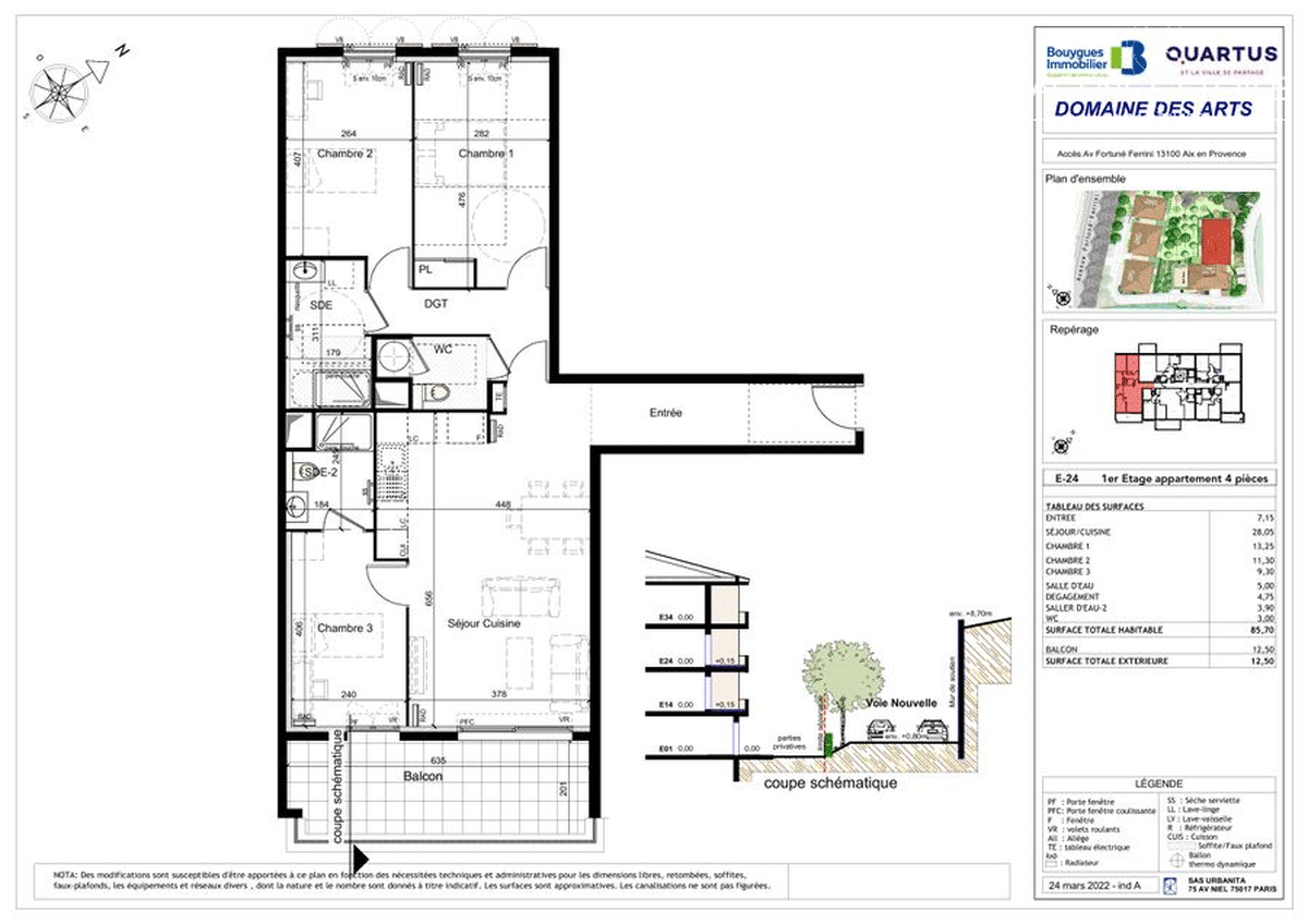 Appartement T4 Neuf de 86,30 m2 + Terrasse de 12,50 m2