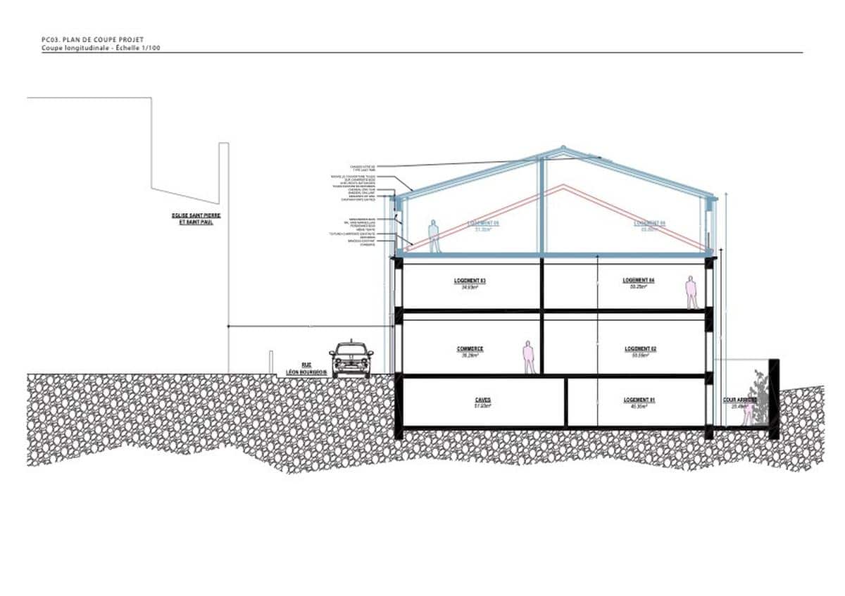 IMMEUBLE DE RAPPORT   5 LOTS   211 m2   PERMIS DE CONSTRUIRE